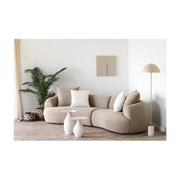 Beżowa lampa stojąca z metalowym kloszem (wysokość 155 cm) Sheffield – House Nordic-image-2