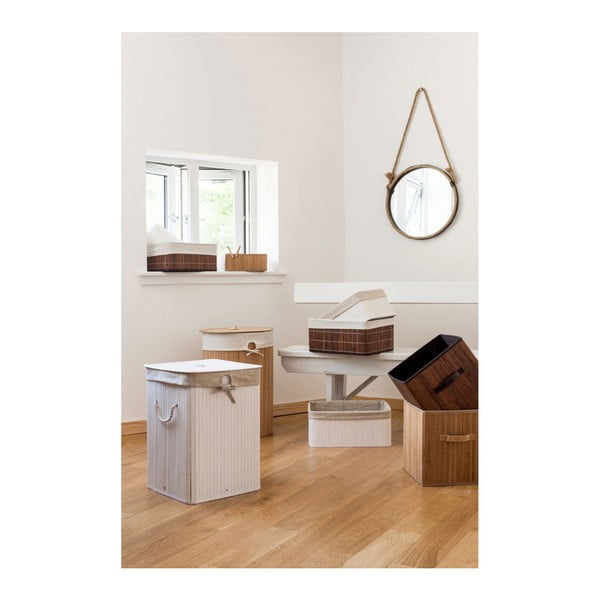 Drewniano-tekstylny kosz na pranie 62 l Kankyo – Premier Housewares-image-1