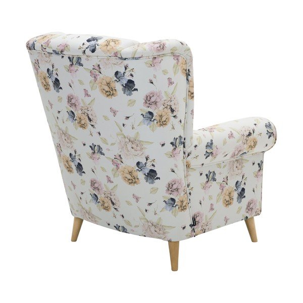 Biały fotel uszak w kwiaty Max Winzer Anton-image-3