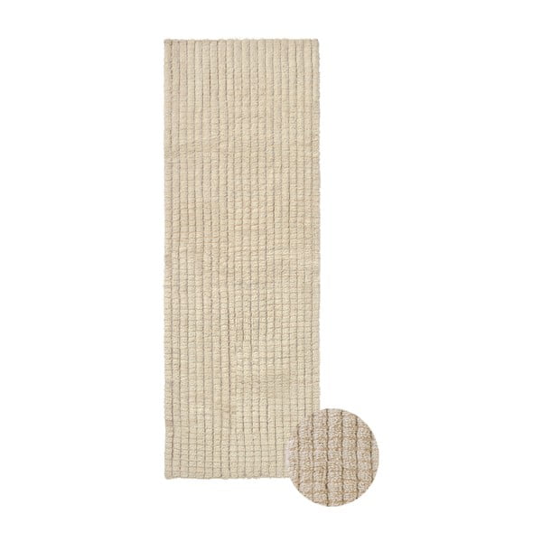Beżowy wełniany chodnik odpowiedni do prania/tkany ręcznie 80x230 cm Unexpected Wool – Lorena Canals