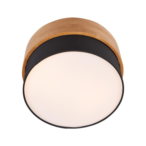 Czarno-naturalna lampa sufitowa z tekstylnym kloszem Seasons – Trio-image-3