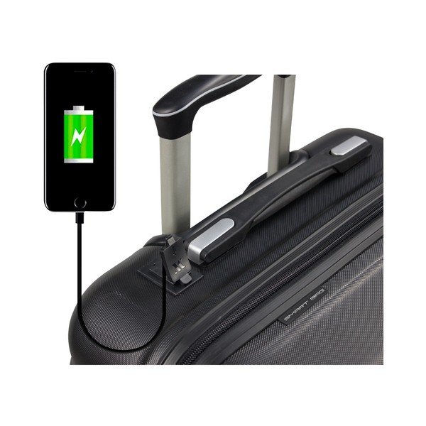 Czarna walizka na kółkach z USB My Valice COLORS LASSO Pilot Suitcase-image-3