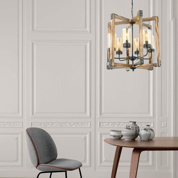 Lampa wisząca z drewna grabu Tubo-image-1