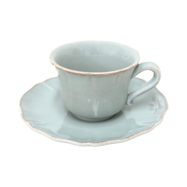 Ceramiczna filiżanka na herbatę z podstawką Alentejo, turkusowa