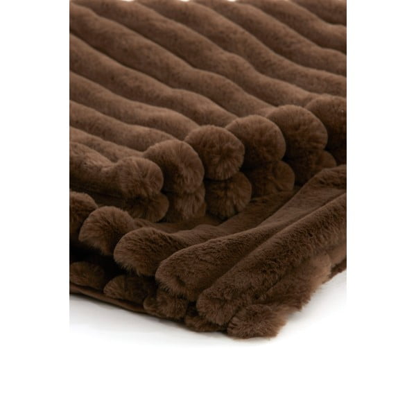 Brązowy koc z mikropluszu 130x170 cm Vajen – Light & Living-image-1
