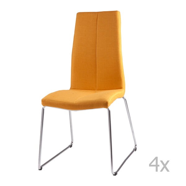 Zestaw 4 żółtych krzeseł sømcasa Aora