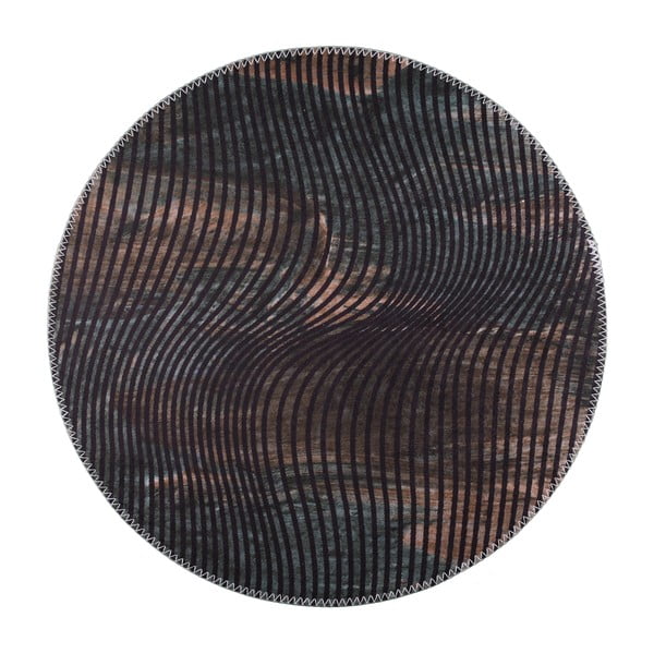 Czarny okrągły dywan odpowiedni do prania ø 80 cm – Vitaus