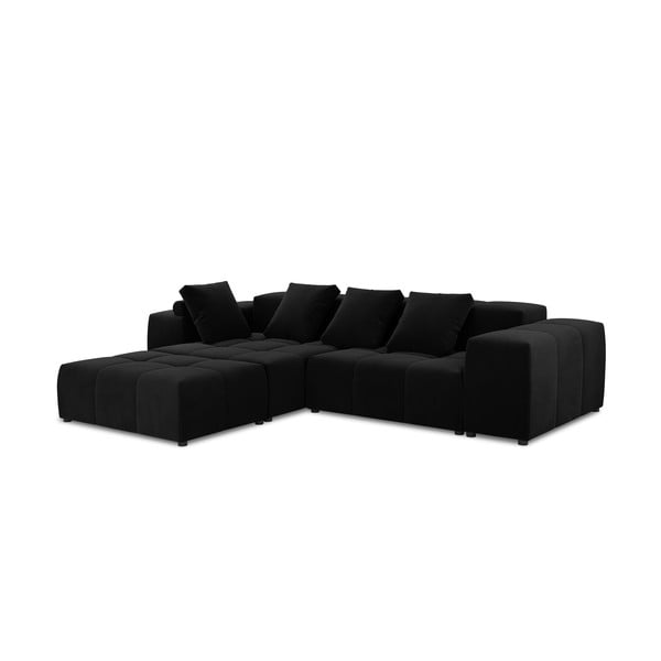 Czarny aksamitny narożnik (róg zmienny) Rome Velvet – Cosmopolitan Design-image-2