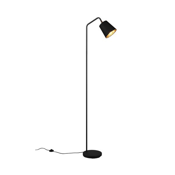 Czarna lampa stojąca z tekstylnym kloszem (wys. 148 cm) Buddy – Reality-image-1