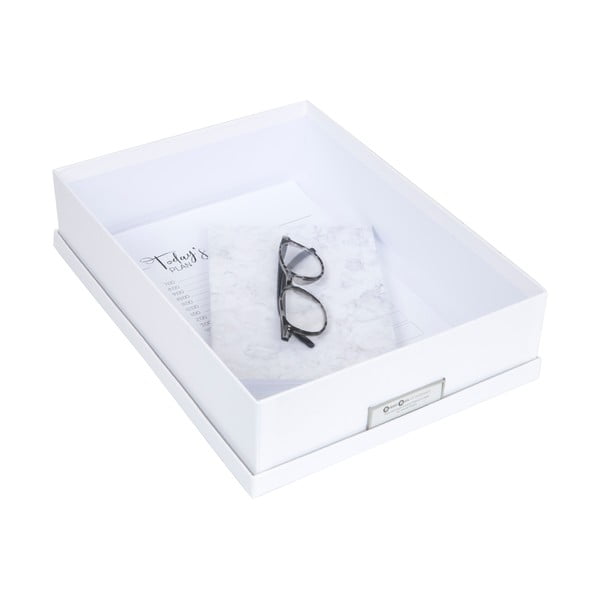 Białe pudełko na dokumenty z etykietą Bigso Box of Sweden Oskar, A4-image-3