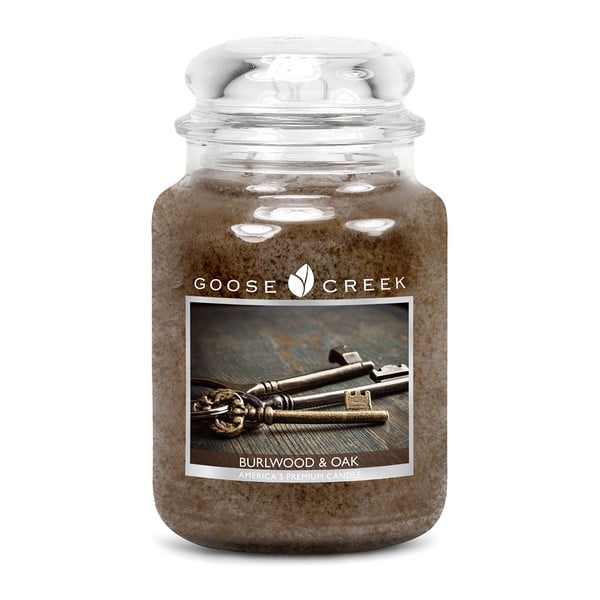 Świeczka zapachowa w szklanym pojemniku Goose Creek Sęk dębu, 150 godz. palenia