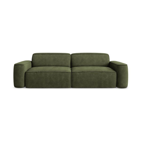 Zielona sofa z tkaniny szenilowej 244 cm Omao – Makamii