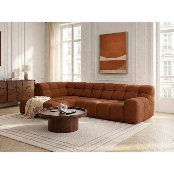 Pomarańczowy rozkładany/z elektryczną regulacją siedziska narożnik (lewostronny/w kształcie litery L) Andre – Bobochic Paris-image-4