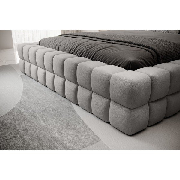Szare tapicerowane łóżko dwuosobowe ze schowkiem ze stelażem 140x200 cm Dizzle – ELTAP-image-3
