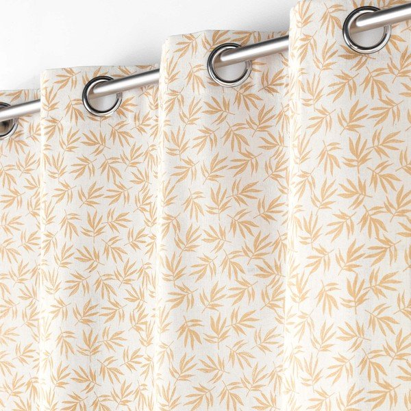 Żółto-biała zasłona 140x240 cm Maddy – douceur d'intérieur-image-1