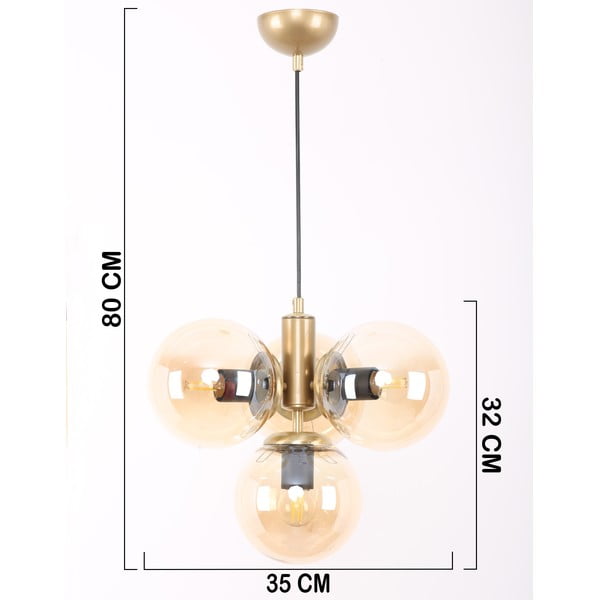 Lampa wisząca w żółto-złotym kolorze ze szklanym kloszem ø 15 cm Hector – Squid Lighting-image-4