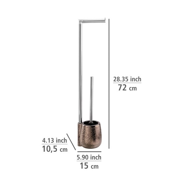 Brązowy ceramiczny stojak na papier toaletowy ze szczotką Marrakesh – Wenko-image-3