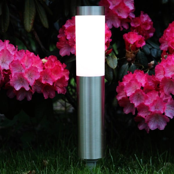 Ogrodowe oświetlenie solarne LED w kolorze srebra Star Trading Cordoba, wys. 40 cm