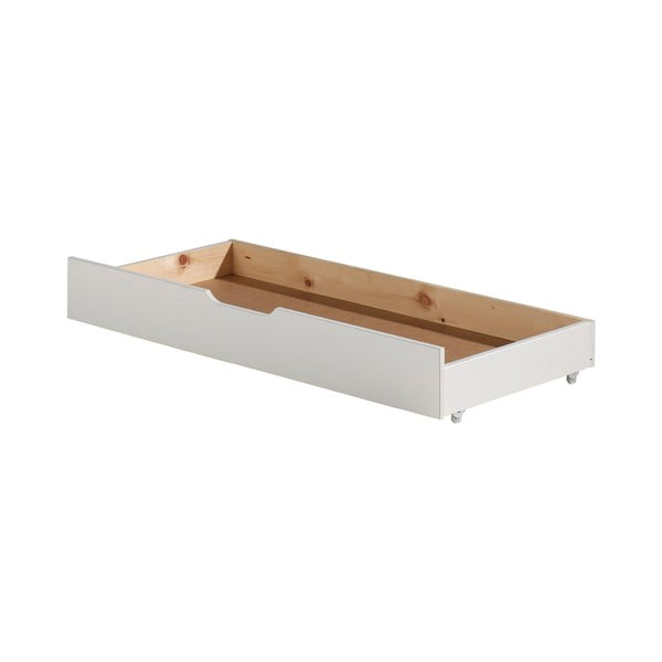 Biała szuflada pod łóżko Jumper Vipack White, szer. 130 cm