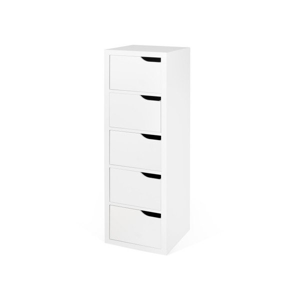 Biała komoda z 5 szufladami TemaHome Basic-image-4