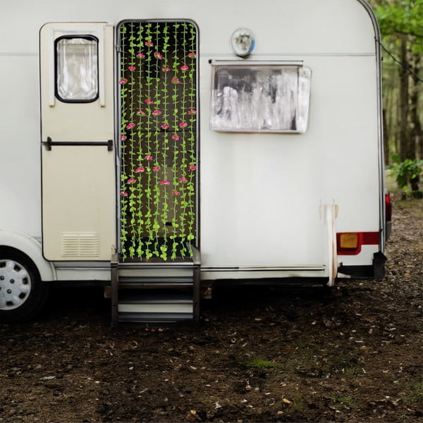 Czerwono-zielona zasłona na drzwi 90x190 cm Roses – Maximex-image-1