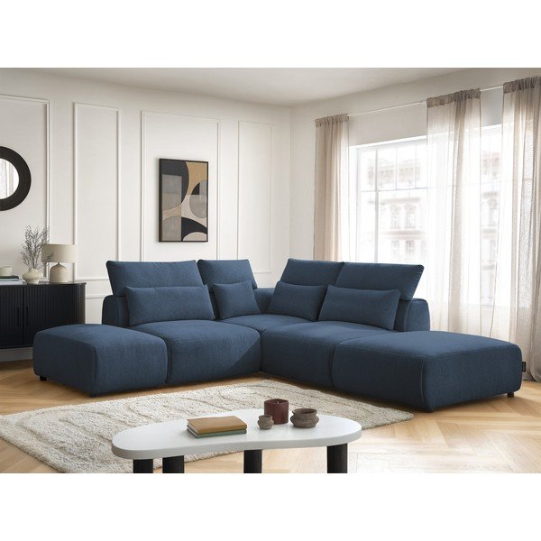 Niebieski częściowo rozkładany narożnik modułowy Jana – Bobochic Paris-image-3