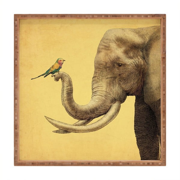 Drewniana taca dekoracyjna Elephantino, 40x40 cm