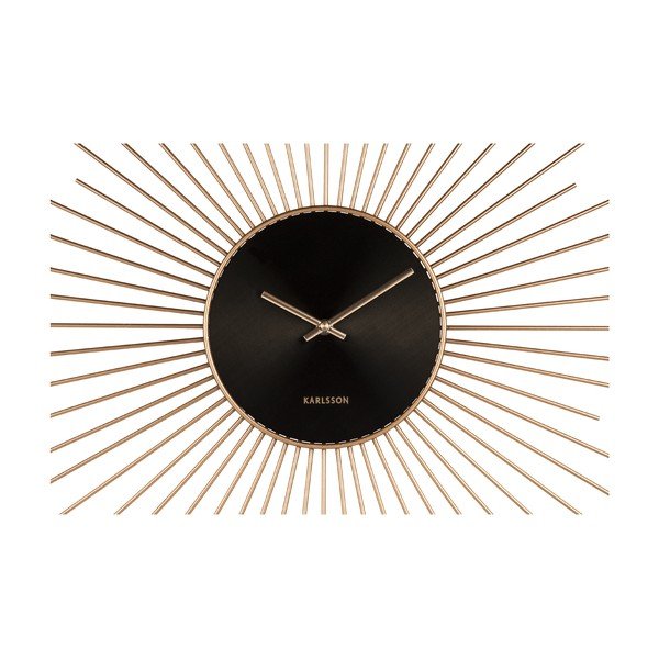 Czarny zegar ścienny z ramą w kolorze złota Karlsson Peony, ø 95 cm-image-2