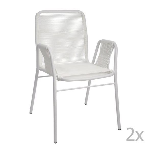 Zestaw 2 białych krzeseł J-Line Elast