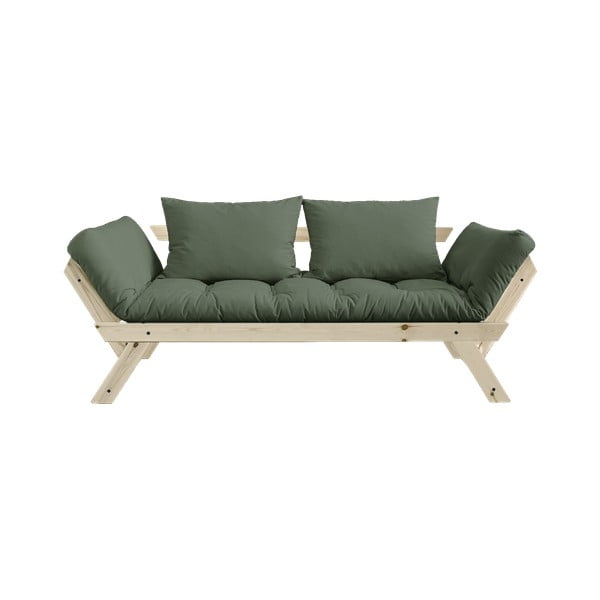 Sofa rozkładana z zielonym obiciem Karup Design Bebop Natural/Olive Green