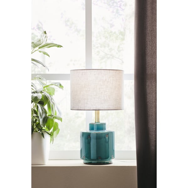 Niebiesko-biała lampa stołowa Markslöjd Cous-image-1