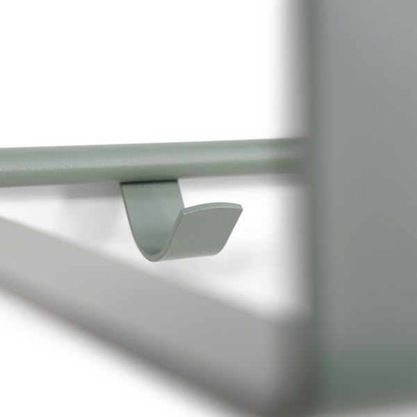 Szarozielony metalowy wieszak ścienny z półką 100 cm Rex – Spinder Design-image-3