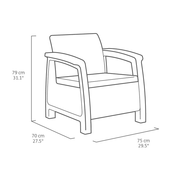 Ciemnoszary zestaw mebli ogrodowych dla 4 osób Corfu – Keter-image-3