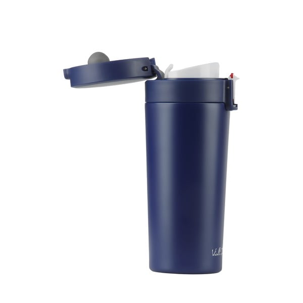 Ciemnoniebieski podróżny kubek termiczny Vialli Design Fuori, 400 ml-image-2