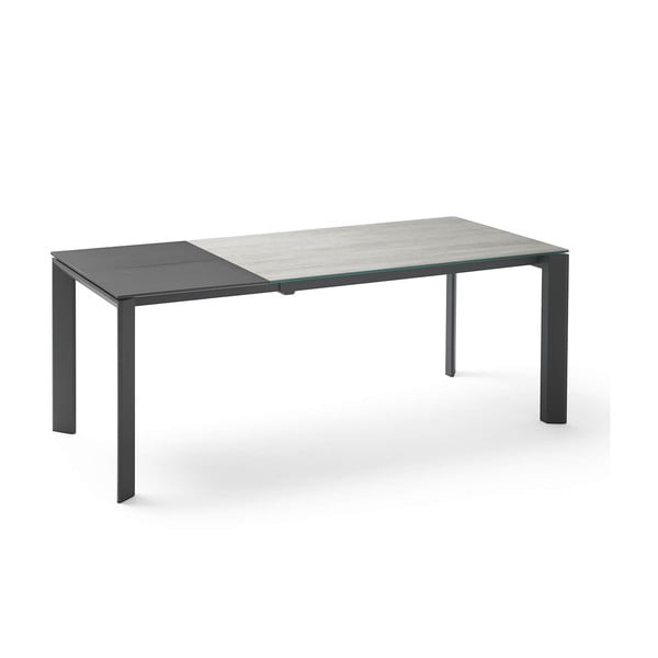 Szaro-czarny stół rozkładany do jadalni sømcasa Lisa Blaze, dł. 140/200 cm
