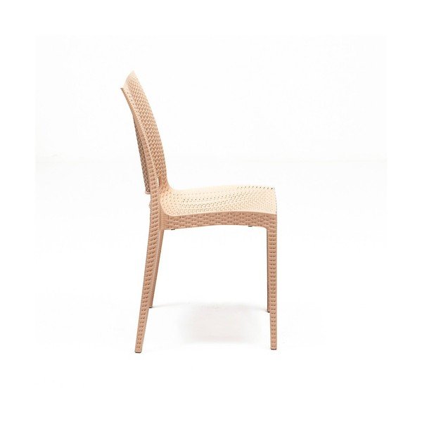 Beżowy zestaw mebli ogrodowych z imitacji rattanu dla 4 osób Rattan – Floriane Garden-image-3