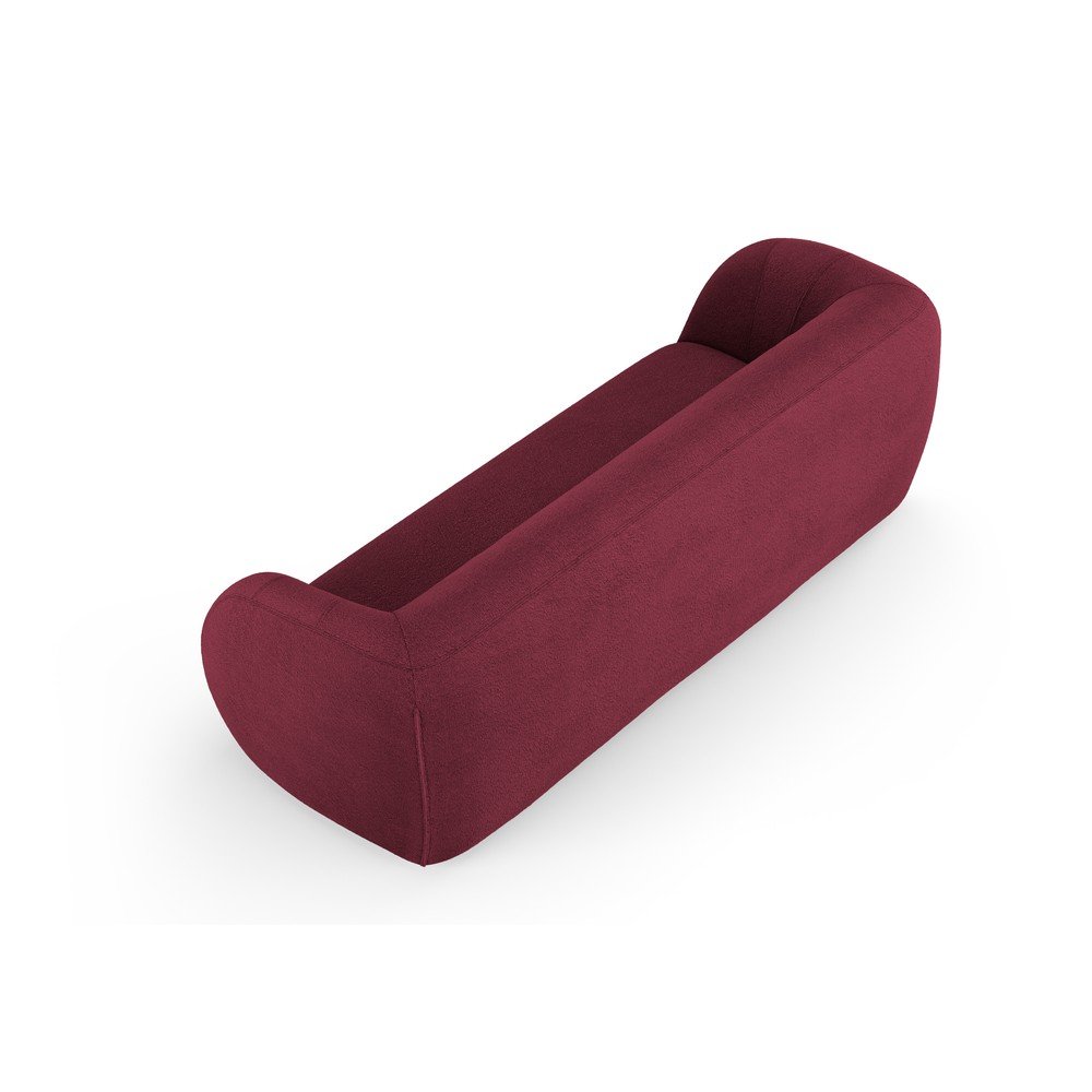 Bordowa sofa z materiału bouclé 230 cm Essen – Cosmopolitan Design (zdjęcie 3)