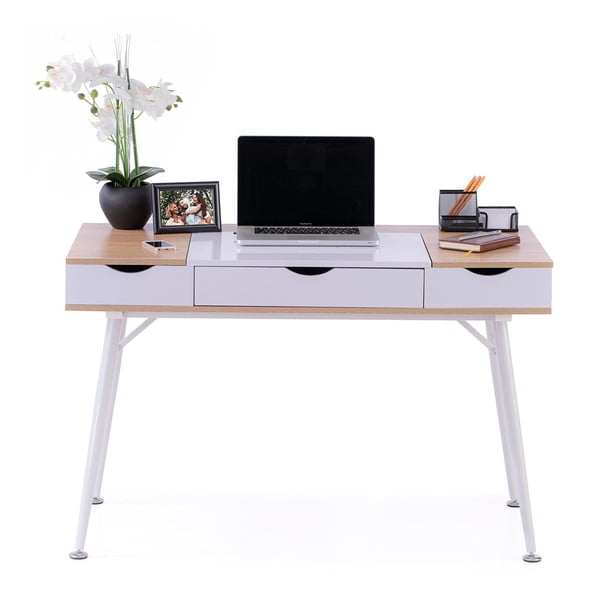 Biurko z blatem w dekorze dębu 60x120 cm Faryn – Homede-image-4