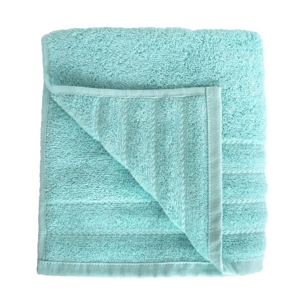 Miętowy ręcznik kąpielowy z czesanej bawełny Julia, 50x100 cm