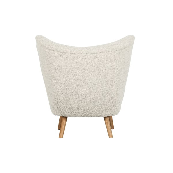 Kremowy fotel z materiału bouclé Bouclé Celine – WOOOD-image-3