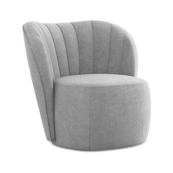 Szary fotel z tkaniny szenilowej Keloa – Makamii