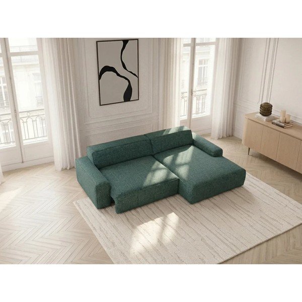 Zielony rozkładany/z elektryczną regulacją siedziska narożnik (prawostronny) Abel – Bobochic Paris-image-2