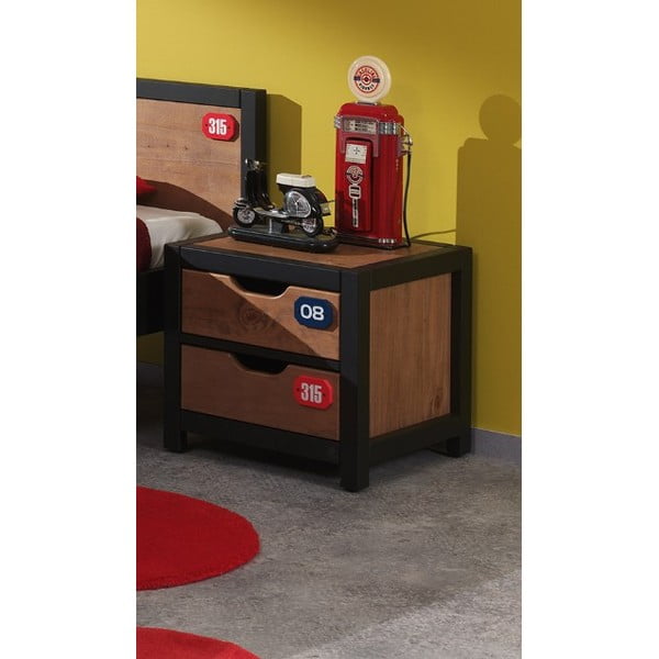 Brązowa szafka nocna z drewna sosnowego Vipack Alex-image-1