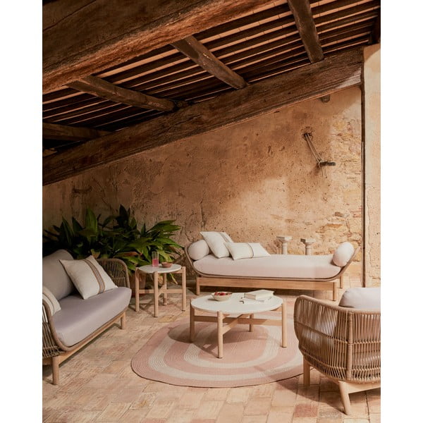 Kremowa sofa ogrodowa z litego drewna akacjowego Catalina – Kave Home-image-3