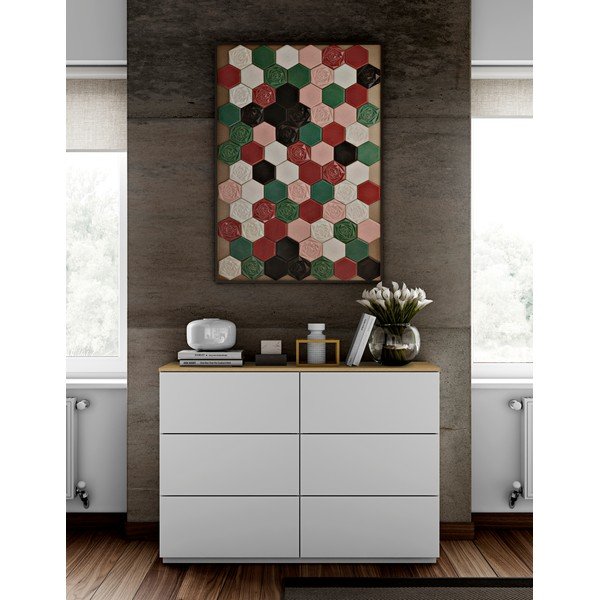 Biała komoda z blatem w dębowym dekorze TemaHome Join, 120 x 84 cm-image-1