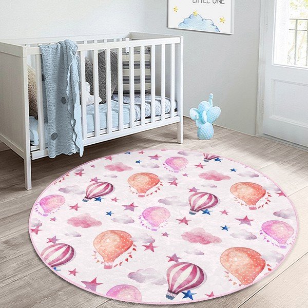 Różowy dywan dziecięcy ø 120 cm Comfort – Mila Home-image-4
