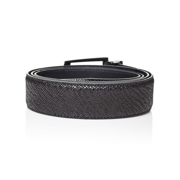 Czarny skórzany pasek męski Ferruccio Laconi Thor, dł. 90 cm-image-1