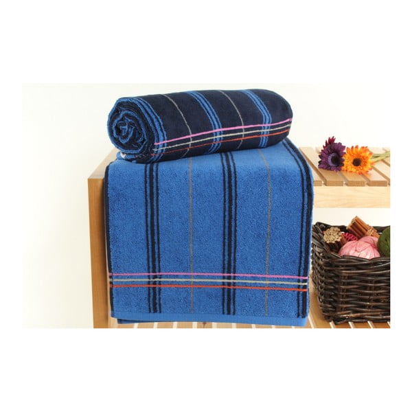 Zestaw 2 niebieskich ręczników kąpielowych Gary Midnight, 70x140 cm