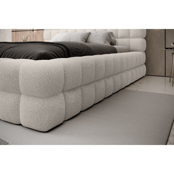 Białe tapicerowane łóżko dwuosobowe ze schowkiem ze stelażem 180x200 cm Dizzle – ELTAP-image-4