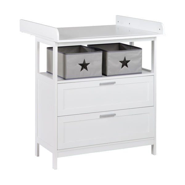 Biała komoda dziecięca z przewijakiem 75x100x87 cm Hamburg – Roba
